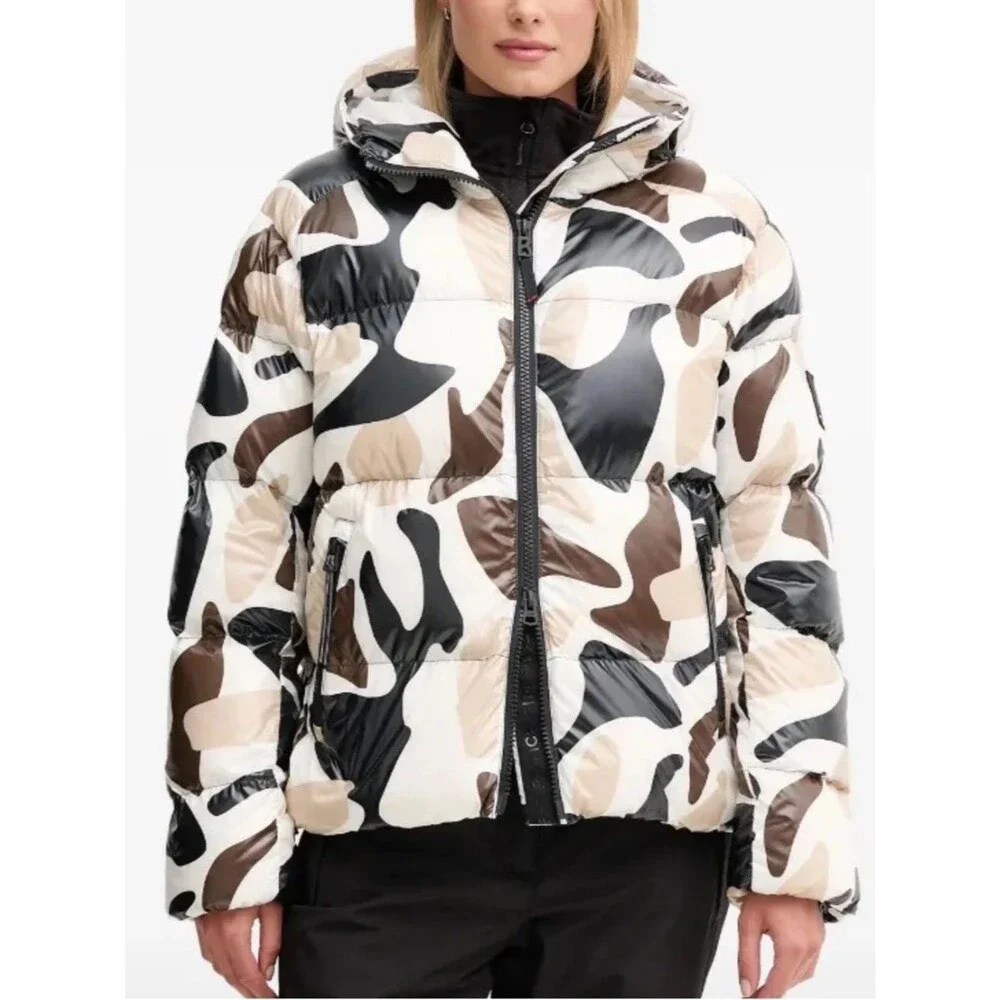 Bogner Fire + Ice Vally-D Puffer Jacket Camo Hooded Down Coat XS 4 34 NWT NEW